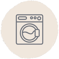 MainZauber Apartments früher MainTerrasse Miltenberg am Main - Stilisierte Grafik einer modernen Waschmaschine, perfekt für luxuriöse Ferienwohnungen und komfortable Urlaubsunterkünfte.